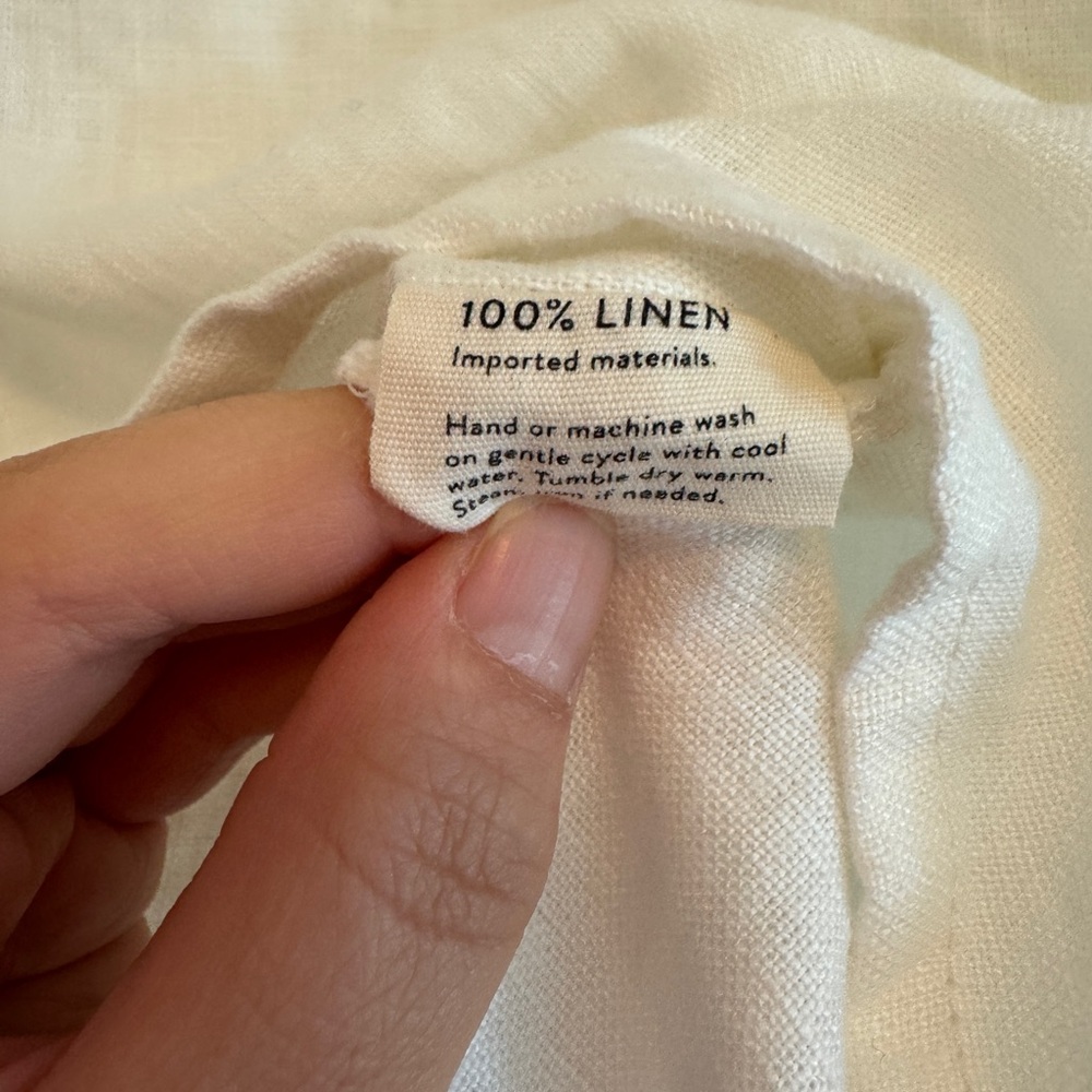 Elizabeth Suzann Georgia Tee Midweight Linen Ivory Short Sleeve Top Sz L/XL - Picture 5 of 5